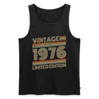Vintage 1976 Vintage Birthday Gift - Men's Premium Organic Tank Top - black - Front - Michal (187cm)