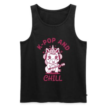 K-Pop And Chill Unicorn Kpop Korean Music Cute - Men's Premium Organic Tank Top - black - Front - Michal (187cm)