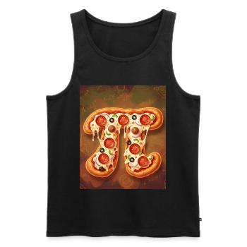 Pi Shape Pizza - Männer Premium Bio Tank Top - Schwarz - Vorne - AI Model Male 178 light (178cm)