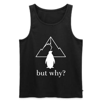 Penguin | Funny Nihilistic Penguin - Men's Premium Organic Tank Top - black - Front - AI Model Male 178 light (178cm)