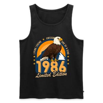 1986 Year of birth 1986 40th birthday - Men's Premium Organic Tank Top - black - Front - Michal (187cm)