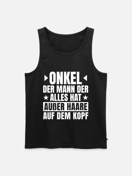 Onkel mit Glatze Spruch - Männer Premium Bio Tank Top - Schwarz