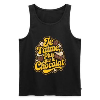 I love you more than chocolate - Men's Premium Organic Tank Top - black - Front - Michal (187cm)