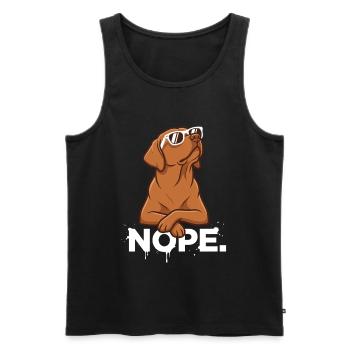 Cool Foxred Labrador: Nope Statement - Men's Premium Organic Tank Top - black - Front - AI Model Male 178 light (178cm)