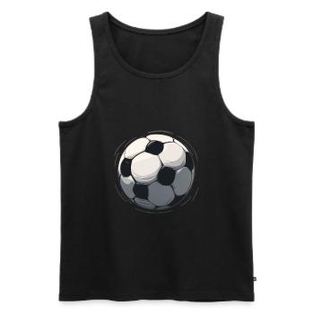 Schwarz-Weiß Fußball Skizze - Männer Premium Bio Tank Top - Schwarz - Vorne - Michal (187cm)
