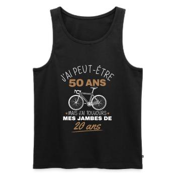 50 years old humor bike legs of 20 years old - Men's Premium Organic Tank Top - black - Front - Michal (187cm)