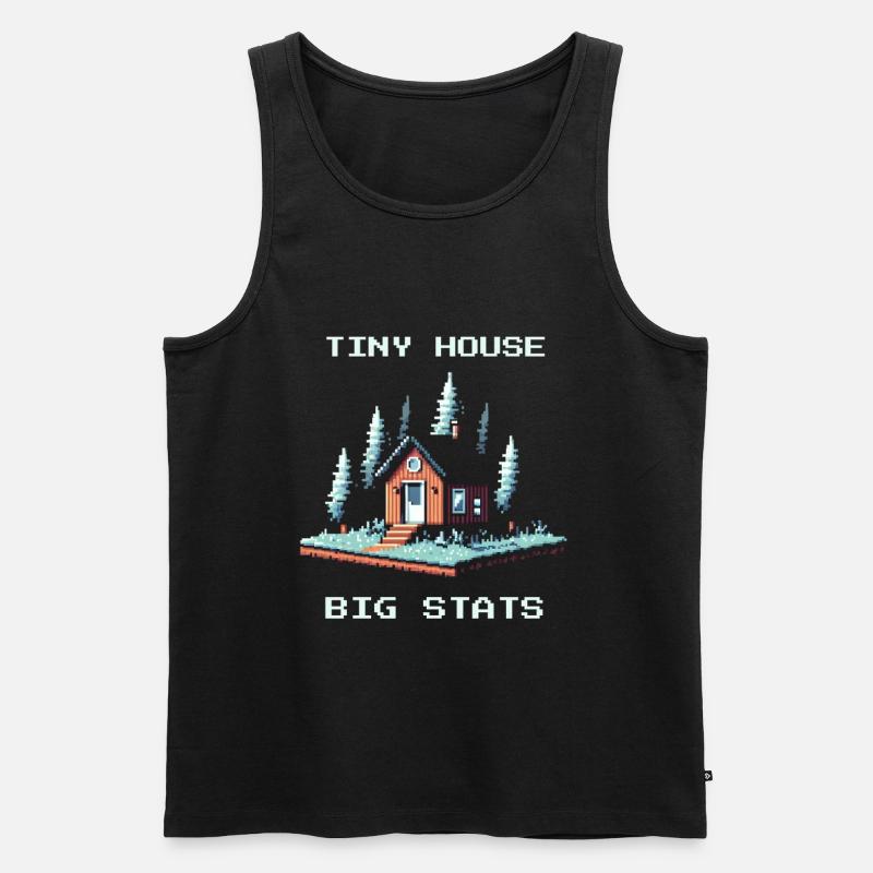 Tiny House, große Werte | Minimalismus - Männer Premium Bio Tank Top - Schwarz