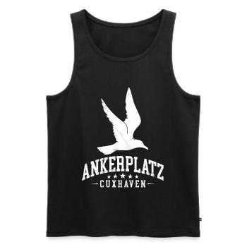 North Sea Holiday CUXHAVEN ANCHORAGE Fun - Men's Premium Organic Tank Top - black - Front - Michal (187cm)