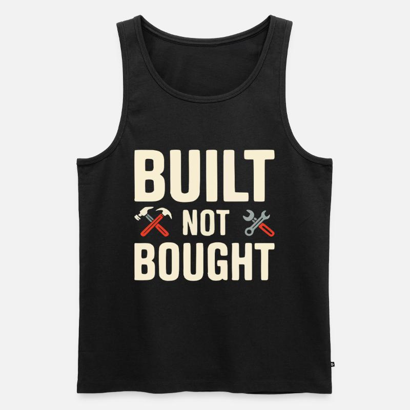 Built Not Bought Maker Statement - Männer Premium Bio Tank Top - Schwarz