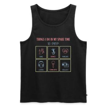 Choses que je fais pendant mon temps libre : la danse chantée de la K-pop - Débardeur bio Premium Homme - noir - Devant - Michal (187cm)