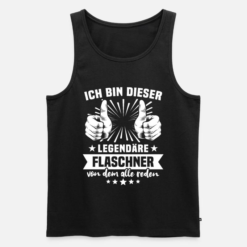 Flaschner Legende - Männer Premium Bio Tank Top - Schwarz
