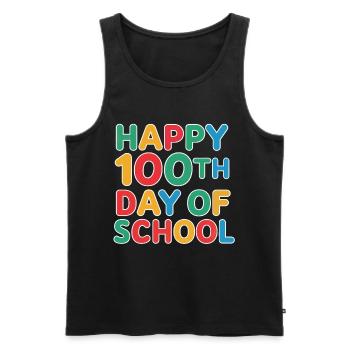 Hundertster Schultag Jubel - Männer Premium Bio Tank Top - Schwarz - Vorne - AI Model Male 178 light (178cm)