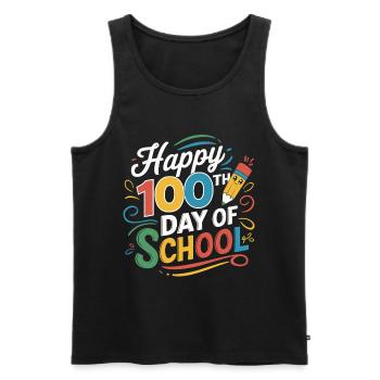 100th Day of School Jubilee - Men's Premium Organic Tank Top - black - Front - Michal (187cm)