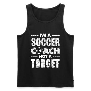 Fußballtrainer, kein Ziel - Männer Premium Bio Tank Top - Schwarz - Vorne - AI Model Male 178 light (178cm)