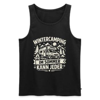 Winter camping | In summer, everyone can - Men's Premium Organic Tank Top - black - Front - AI Model Male 178 light (178cm)