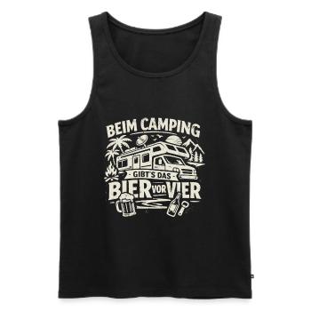 Camping | Bier vor Vier - Männer Premium Bio Tank Top - Schwarz - Vorne - AI Model Male 178 light (178cm)