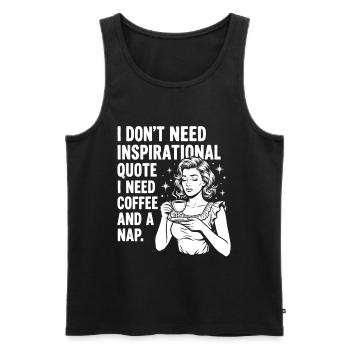 Echte Kaffeeliebe Nickerchen Statement - Männer Premium Bio Tank Top - Schwarz - Vorne - AI Model Male 178 light (178cm)