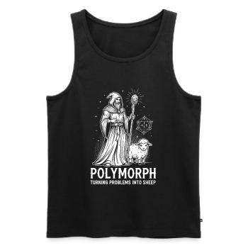 Magician RPG Nerd Humor Spell - Men's Premium Organic Tank Top - black - Front - Michal (187cm)
