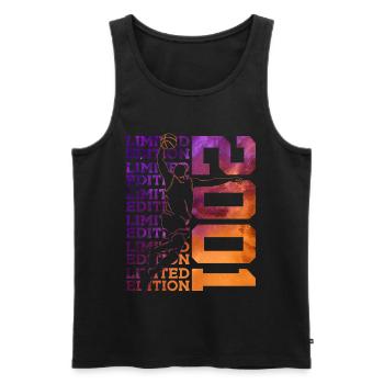 LIMITED EDITION 2001 BASKETBALL 25. GEBURTSTAG - Männer Premium Bio Tank Top - Schwarz - Vorne - Michal (187cm)