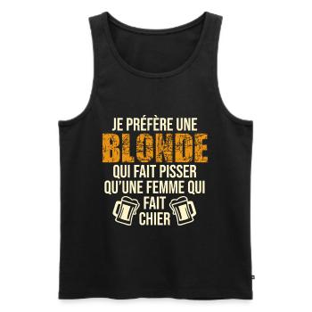 Vintage Humor Beer Aperitif Alcohol Beauf Friends Friends Friends - Men's Premium Organic Tank Top - black - Front - AI Model Male 178 light (178cm)