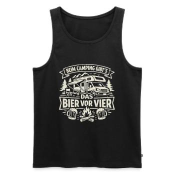 Camping | Bier vor Vier - Männer Premium Bio Tank Top - Schwarz - Vorne - AI Model Male 178 light (178cm)