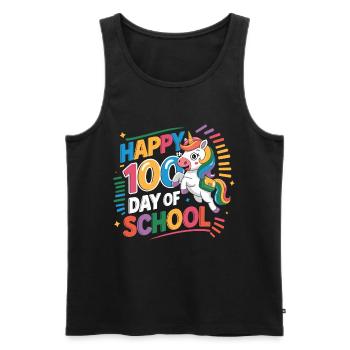 100 Tage Schule Einhorn Feier - Männer Premium Bio Tank Top - Schwarz - Vorne - Michal (187cm)