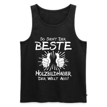 Best Wood Sculptor - Men's Premium Organic Tank Top - black - Front - Michal (187cm)