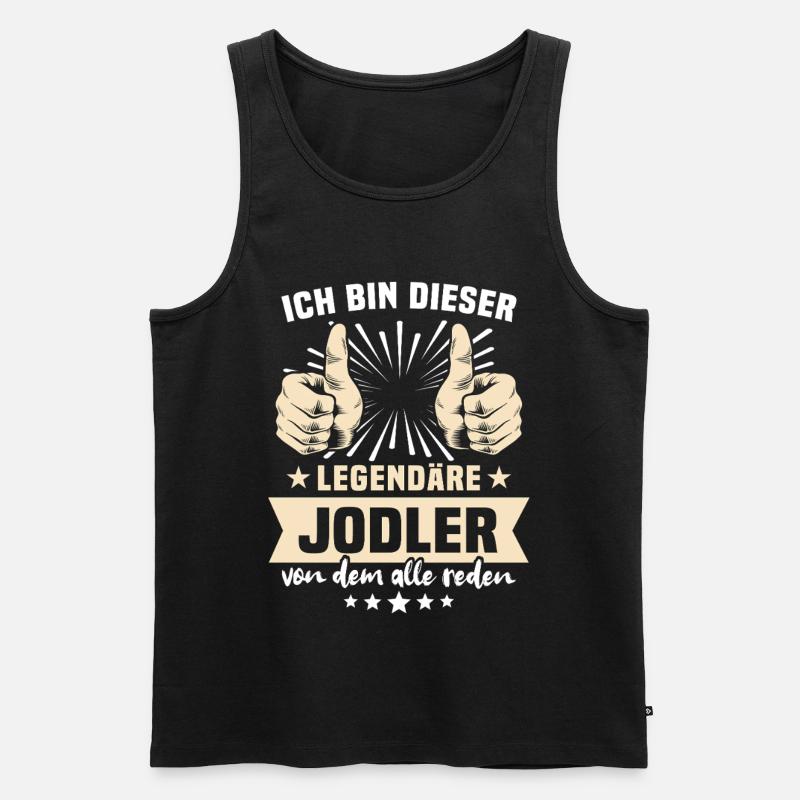 Jodler Sprüche - Männer Premium Bio Tank Top - Schwarz