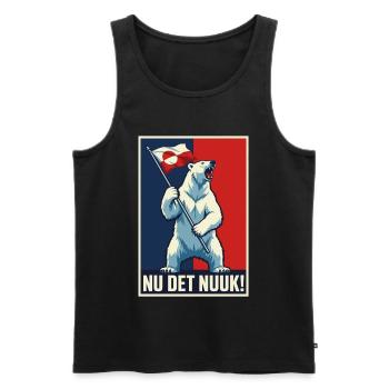 Nu Det Nuuk Greenlanders Greenland Novelty Tees - Men's Premium Organic Tank Top - black - Front - AI Model Male 178 light (178cm)