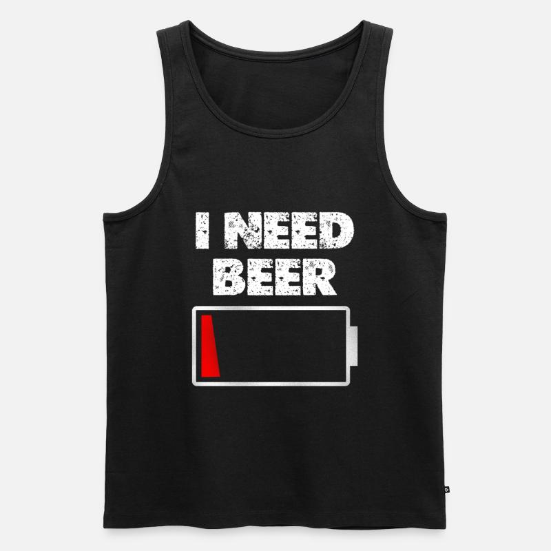 I Need Beer – Battery empty - Men's Premium Organic Tank Top - black