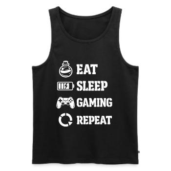 Eat Sleep Gaming Repeat – Pixel Symbolism - Men's Premium Organic Tank Top - black - Front - Michal (187cm)