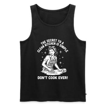 Echte Ironie Saubere Küche Retro Design - Männer Premium Bio Tank Top - Schwarz - Vorne - AI Model Male 178 light (178cm)