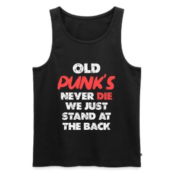 Old Punks Never Die Artwork - Men's Premium Organic Tank Top - black - Front - AI Model Male 178 light (178cm)