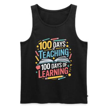 100 days of learning to teach - Men's Premium Organic Tank Top - black - Front - Michal (187cm)