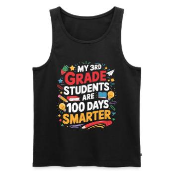 Dritte Klasse 100 Tage Schlauer - Männer Premium Bio Tank Top - Schwarz - Vorne - AI Model Male 178 light (178cm)