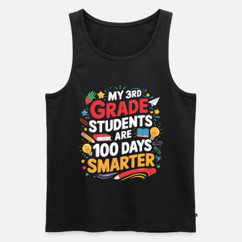 Third Class: 100 Days Smarter - Men's Premium Organic Tank Top - black
