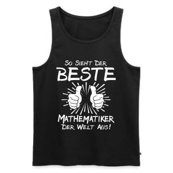 Meilleur mathématicien - Débardeur bio Premium Homme - noir - Devant - AI Model Male 178 light (178cm)