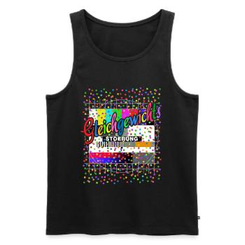 Gleichgewichts Störung Testbild Kostüm Karneval - Männer Premium Bio Tank Top - Schwarz - Vorne - AI Model Male 178 light (178cm)