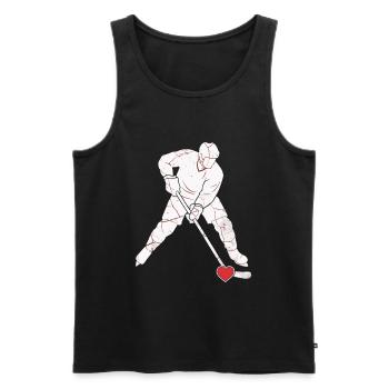 Eishockey Herz - Men's Premium Organic Tank Top - black - Front - Michal (187cm)