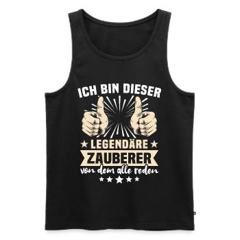 Wizard Sayings - Men's Premium Organic Tank Top - black - Front - AI Model Male 178 light (178cm)