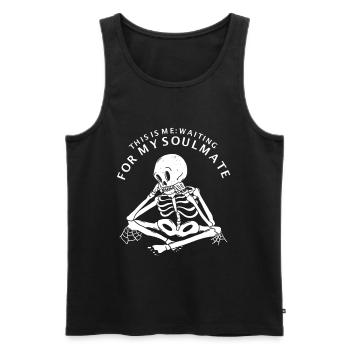 This is me waiting for my Soulmate - Men's Premium Organic Tank Top - black - Front - AI Model Male 178 light (178cm)