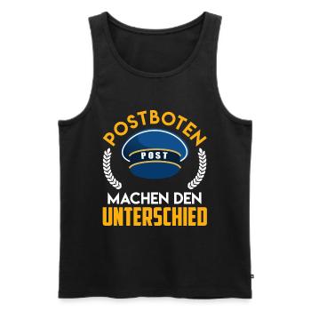 POSTBOTEN MACHEN DEN UNTERSCHIED Lustiges - Männer Premium Bio Tank Top - Schwarz - Vorne - Michal (187cm)
