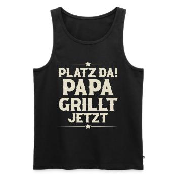 Papa Père Barbecue - Débardeur bio Premium Homme - noir - Devant - Michal (187cm)