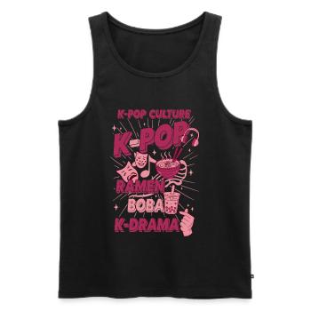 K-Pop-Kultur Ramen Boba K Drama Koreanische Musik Liebe - Männer Premium Bio Tank Top - Schwarz - Vorne - Michal (187cm)