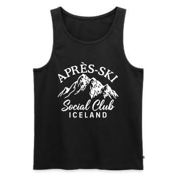 Après Ski Social Club Iceland - Débardeur bio Premium Homme - noir - Devant - AI Model Male 178 light (178cm)