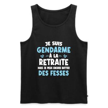 Je suis gendarme à la retraite mais je peux encore - Débardeur bio Premium Homme - noir - Devant - Michal (187cm)
