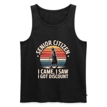 Getting Older Funny Seniors Motif - Men's Premium Organic Tank Top - black - Front - Michal (187cm)