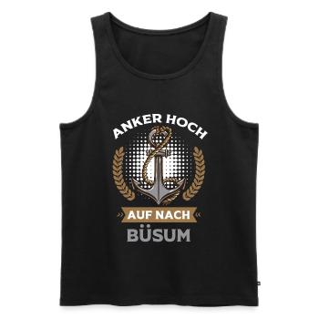 Nordsee ANKER HOCH AUF NACH BÜSUM Lustiges - Männer Premium Bio Tank Top - Schwarz - Vorne - Michal (187cm)