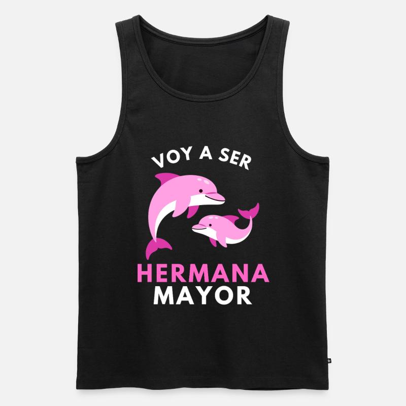 Ich werde eine große Schwester - Männer Premium Bio Tank Top - Schwarz