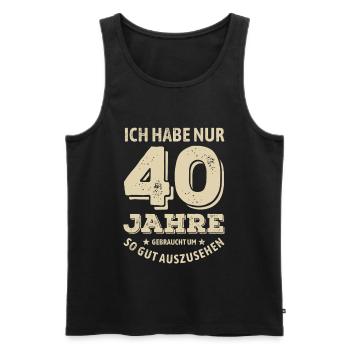 40 years - looking good | Birthday Gift - Men's Premium Organic Tank Top - black - Front - Michal (187cm)
